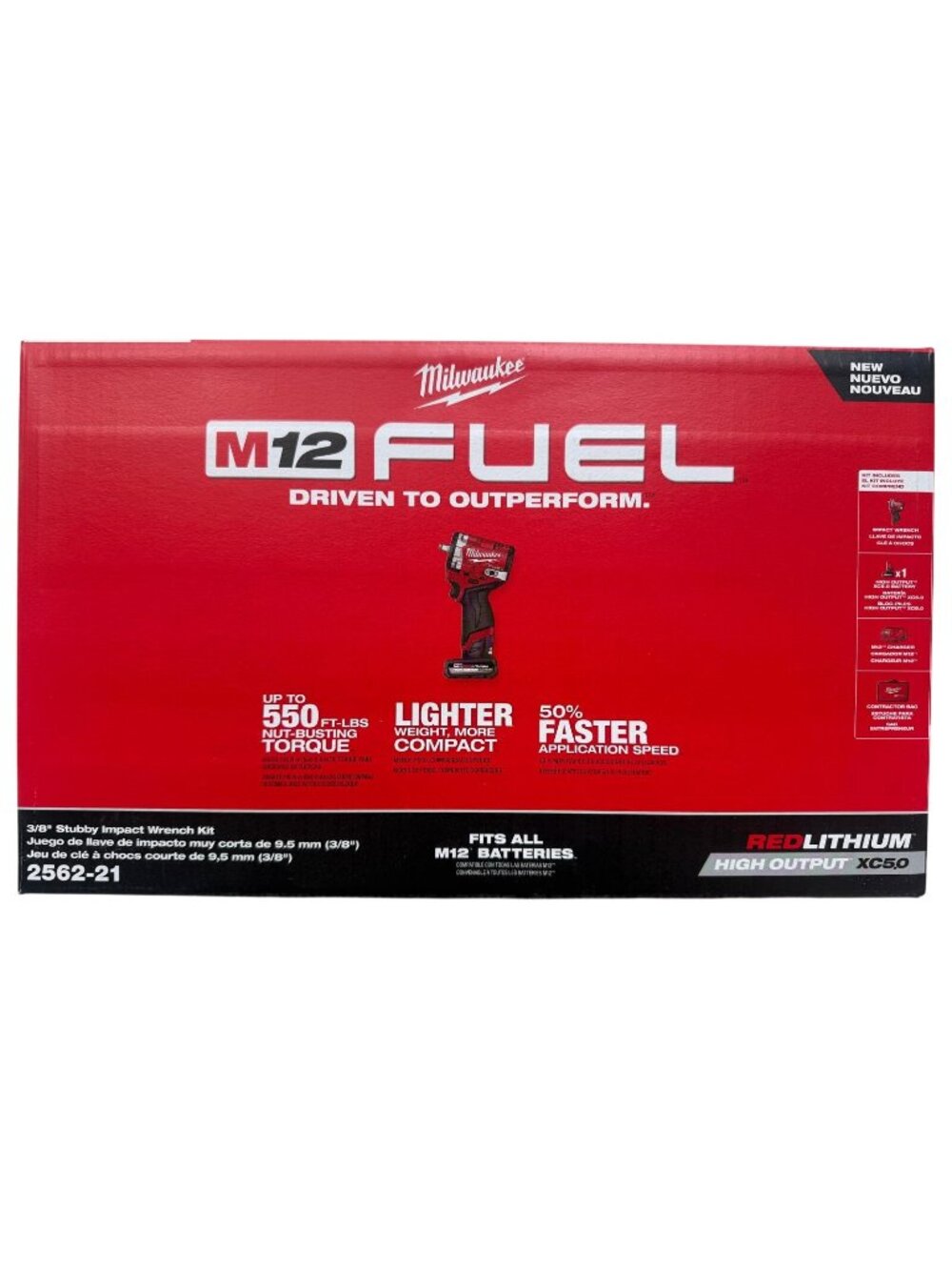 Milwaukee M12 FUEL Stubby 3/8" Impact Wrench Kit (5262-21)